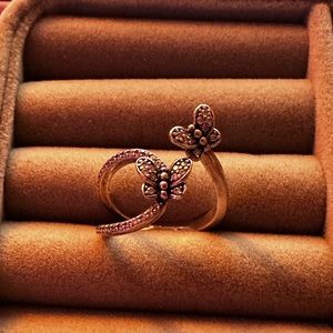 Silver butterfly ring